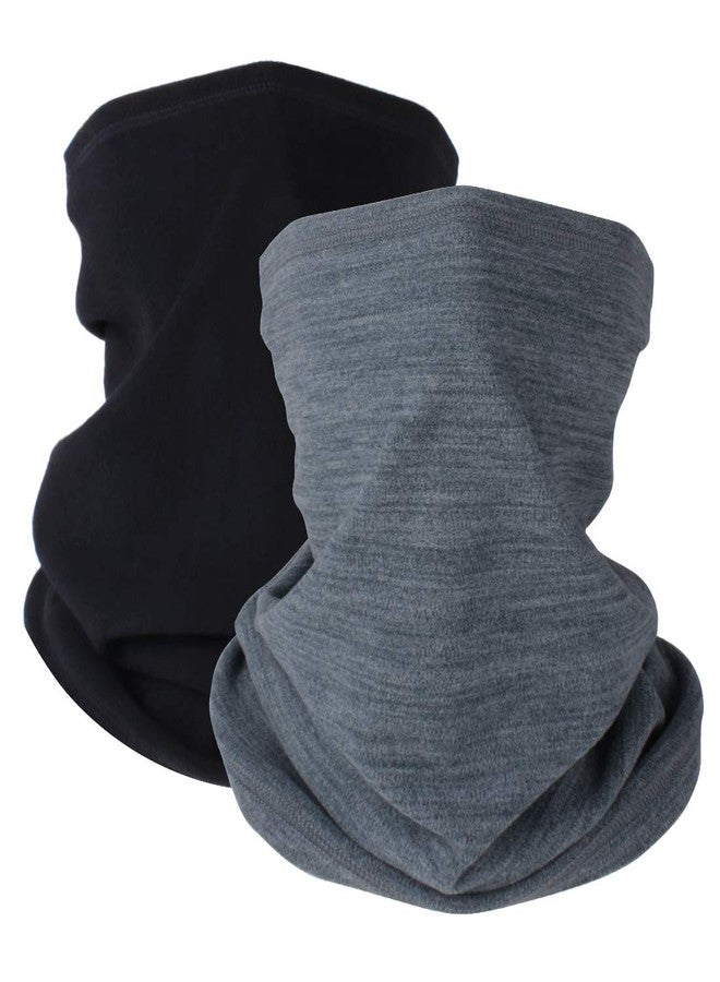 KGC 2 Pack Winter Neck Warmer Gaiter,Soft Fleece Windproof Face Mask Scarf Bandana Cold Weather Face Cover for Men & Women Outdoor Sports Skiing Cycling - Image 1